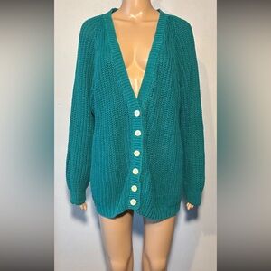 Vintage Honors Women's Sweater Size S Chunky Oversized Button Up Cotton Blend